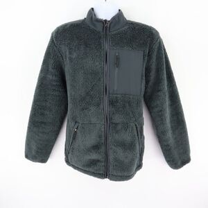 George Full Zip‎ Fleece Coat Mens Size M (38-40) Gray Polyester Zipper Pockets